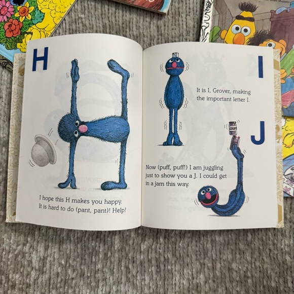Vintage Sesame Street Little Golden Books Lot Big Bird Grover Cookie Monster - Picture 7 of 9